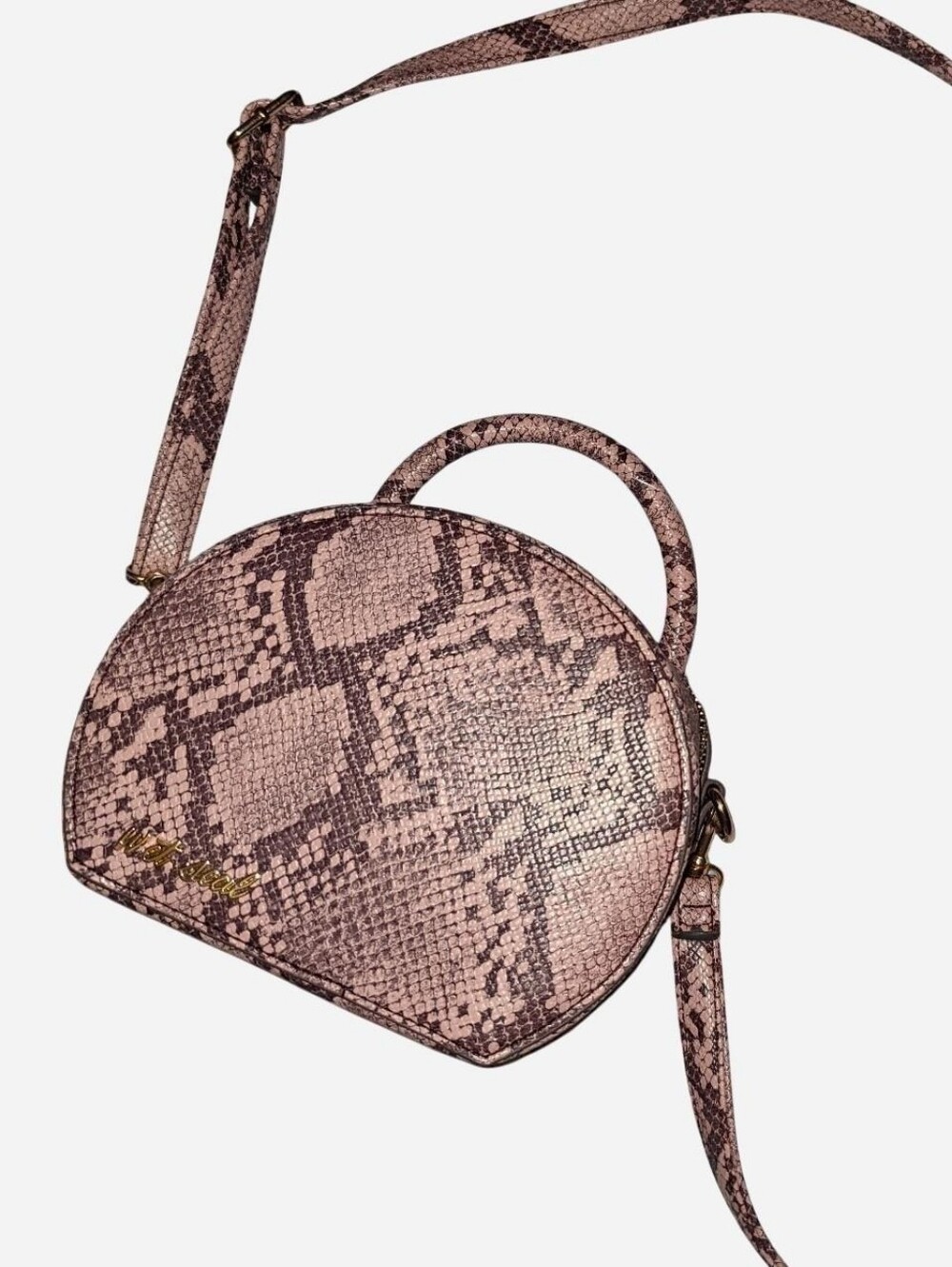 Y2K Wet seal pink faux embossed snakeskin hand bag